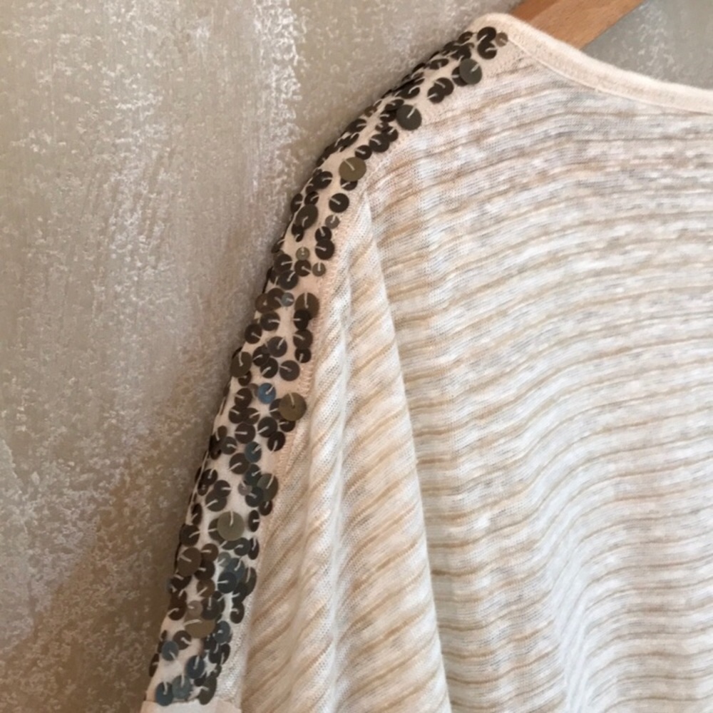🥶😀Sundance - Linen & Silk Sequin & Stud Accents - L - Picture 4 of 6